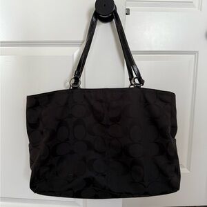 Vintage Coach Black Signature Tote Bag